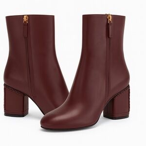 Ferragamo chocolate brown ankle  boots